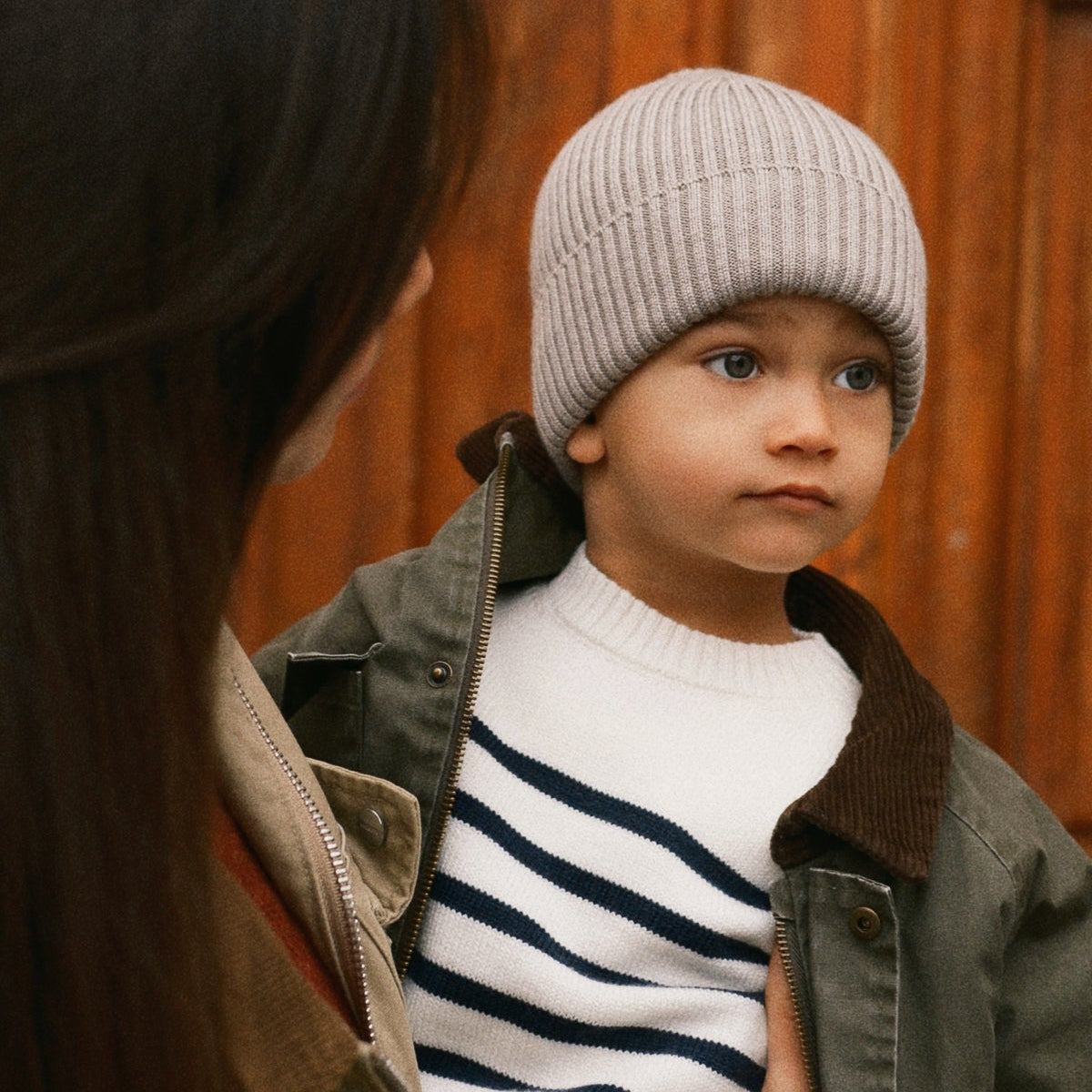 Merino Wool Ribbed Beanie – Oatmeal