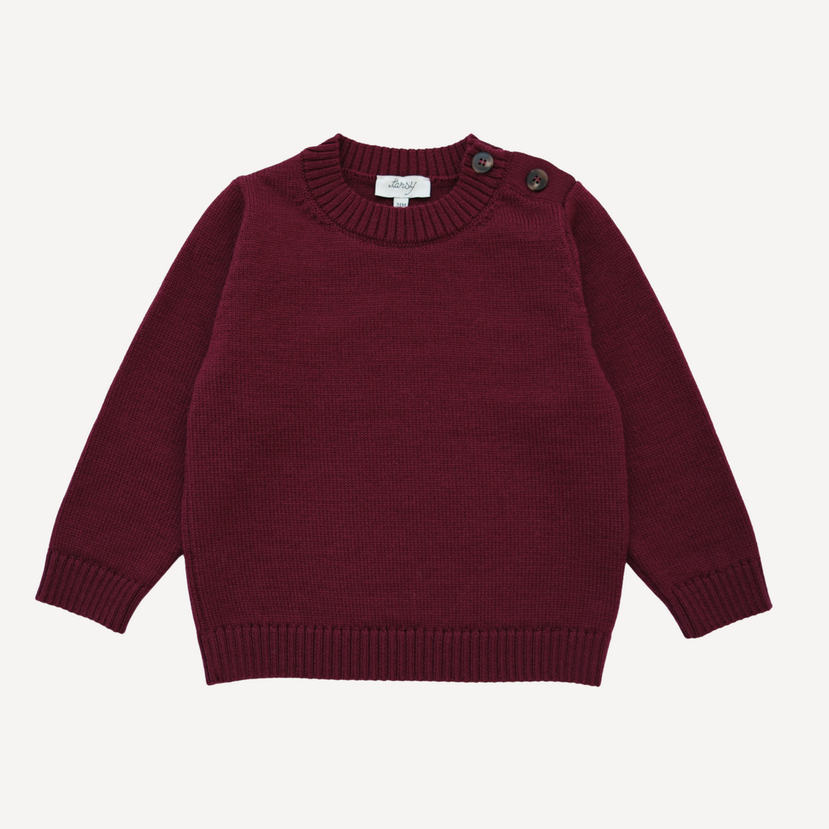 TANSY merlot red merino wool sweater for children