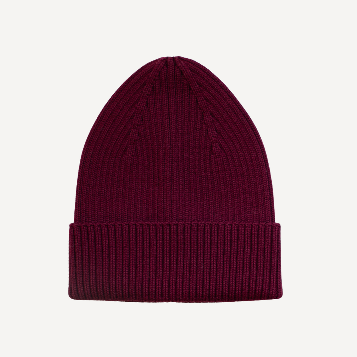 TANSY merlot red ribbed merino wool beanie for children