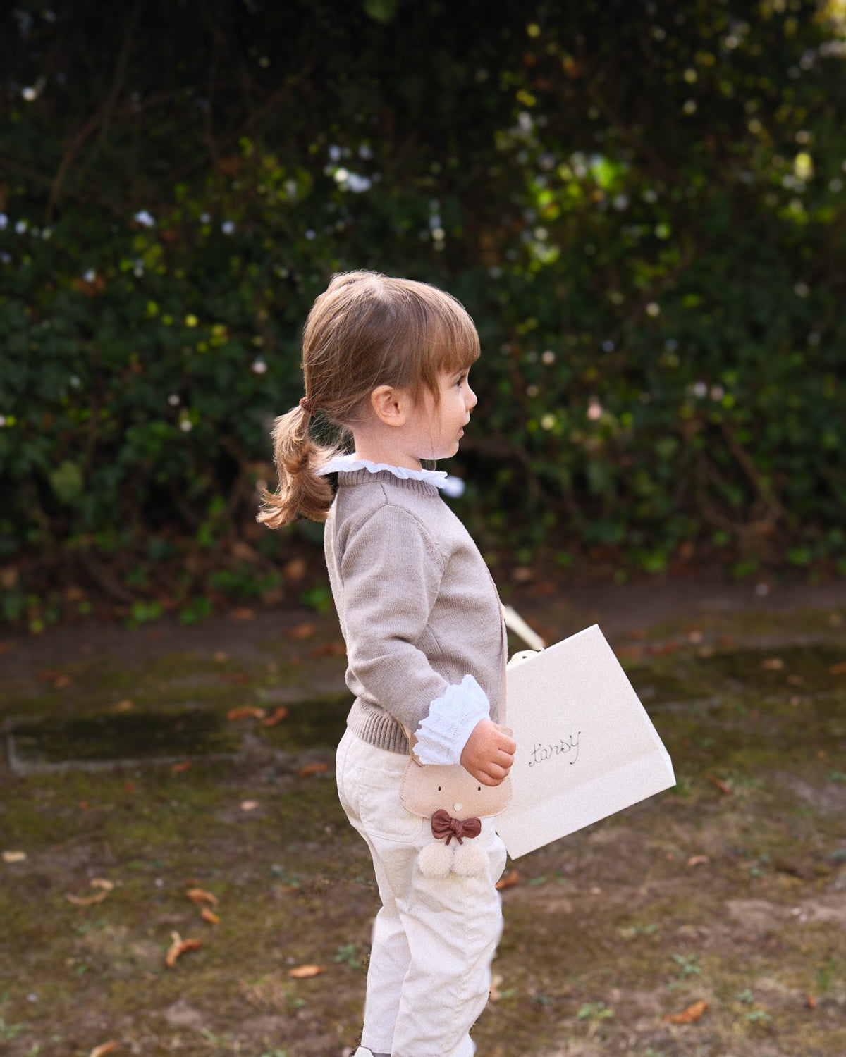 TANSY oatmeal merino wool sweater from the children's knitwear collection