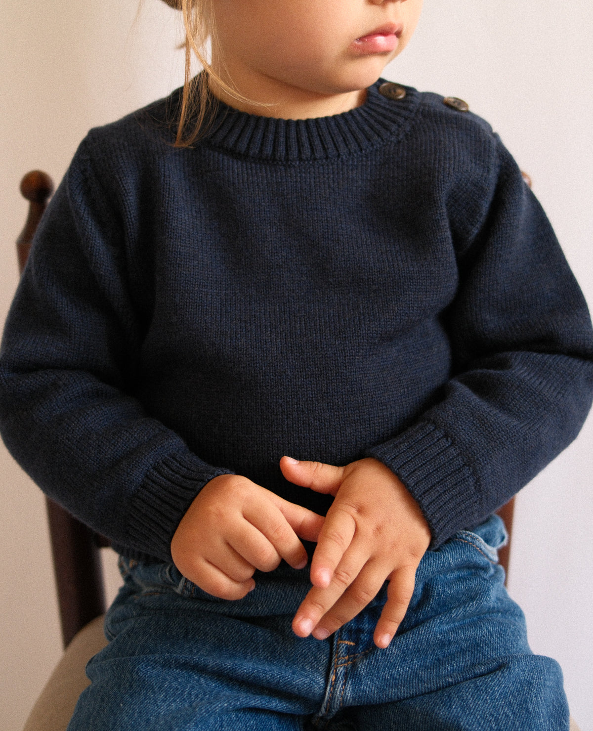 Merlot red children's merino wool sweater from TANSY's knitwear collection