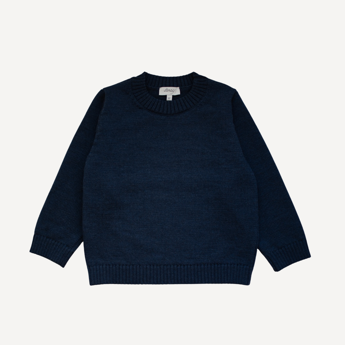 Navy children's merino wool sweater from TANSY